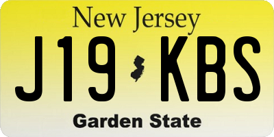 NJ license plate J19KBS