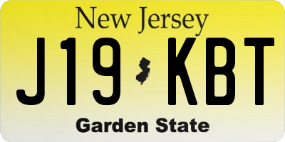 NJ license plate J19KBT