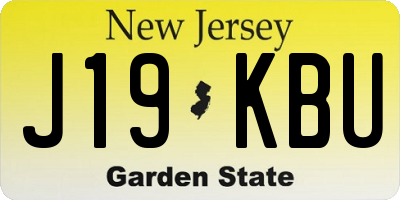 NJ license plate J19KBU