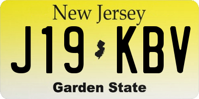 NJ license plate J19KBV