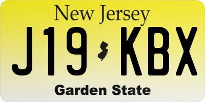 NJ license plate J19KBX