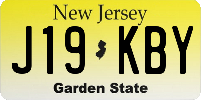NJ license plate J19KBY