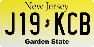 NJ license plate J19KCB