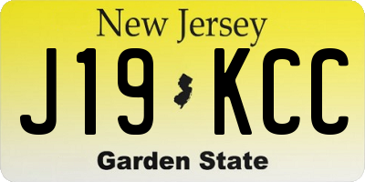 NJ license plate J19KCC