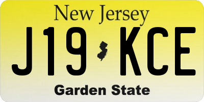 NJ license plate J19KCE