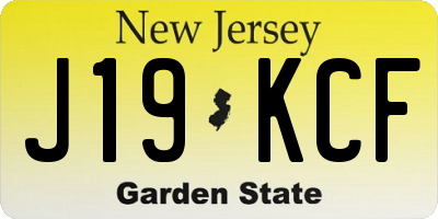 NJ license plate J19KCF