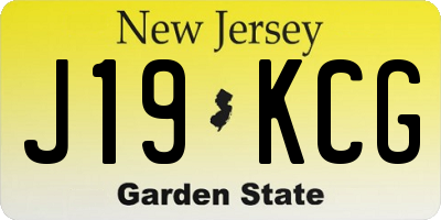 NJ license plate J19KCG