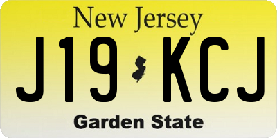 NJ license plate J19KCJ