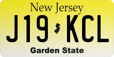 NJ license plate J19KCL