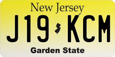 NJ license plate J19KCM
