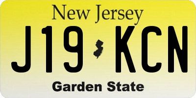 NJ license plate J19KCN