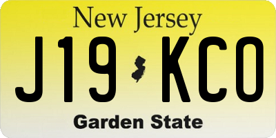 NJ license plate J19KCO