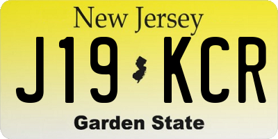 NJ license plate J19KCR