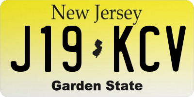 NJ license plate J19KCV