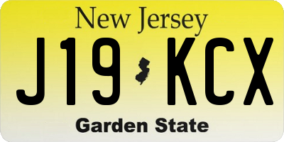 NJ license plate J19KCX