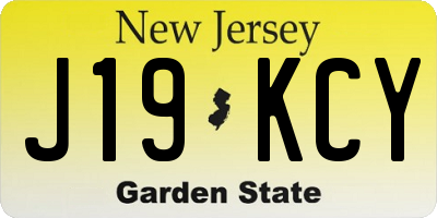 NJ license plate J19KCY