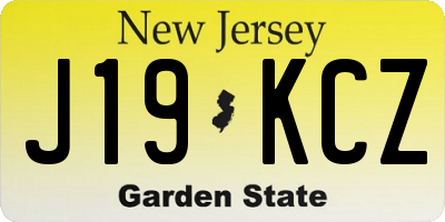 NJ license plate J19KCZ