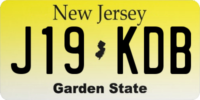 NJ license plate J19KDB
