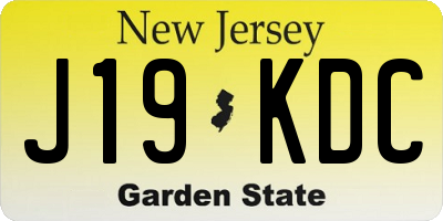 NJ license plate J19KDC