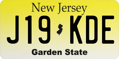 NJ license plate J19KDE