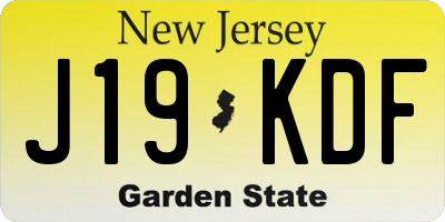 NJ license plate J19KDF