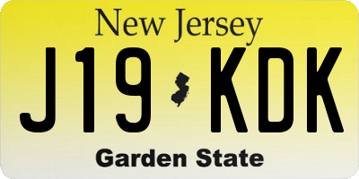 NJ license plate J19KDK