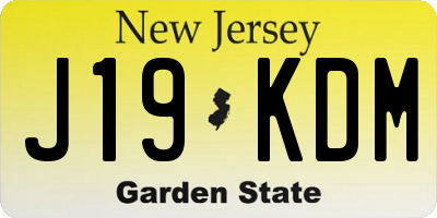 NJ license plate J19KDM