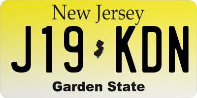 NJ license plate J19KDN