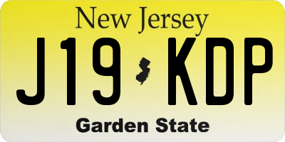 NJ license plate J19KDP