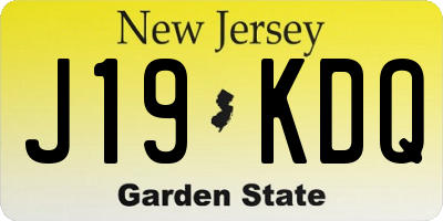 NJ license plate J19KDQ