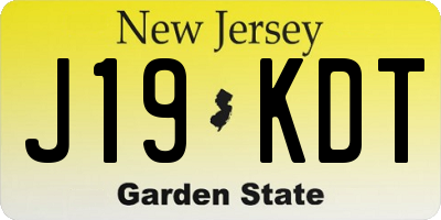 NJ license plate J19KDT