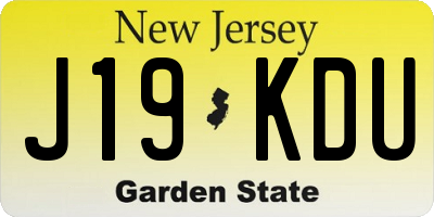 NJ license plate J19KDU