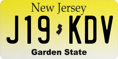 NJ license plate J19KDV