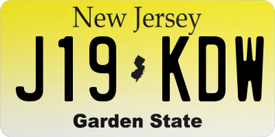 NJ license plate J19KDW