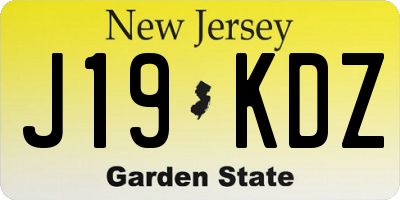NJ license plate J19KDZ