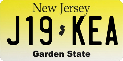NJ license plate J19KEA