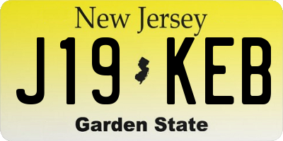 NJ license plate J19KEB