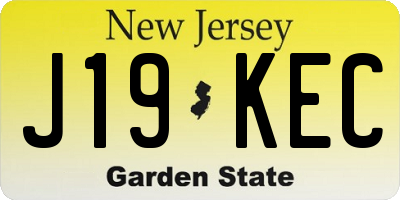 NJ license plate J19KEC