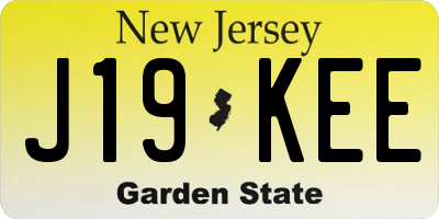 NJ license plate J19KEE