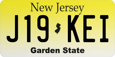 NJ license plate J19KEI