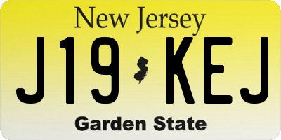 NJ license plate J19KEJ