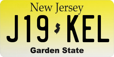 NJ license plate J19KEL