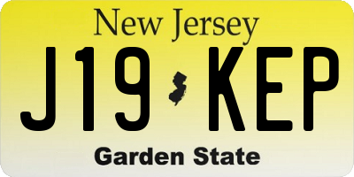 NJ license plate J19KEP