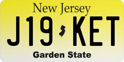 NJ license plate J19KET