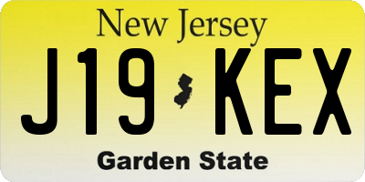 NJ license plate J19KEX