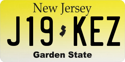 NJ license plate J19KEZ