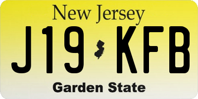 NJ license plate J19KFB