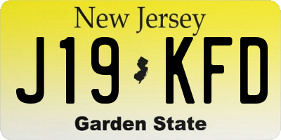 NJ license plate J19KFD