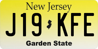 NJ license plate J19KFE