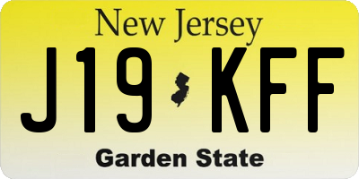 NJ license plate J19KFF